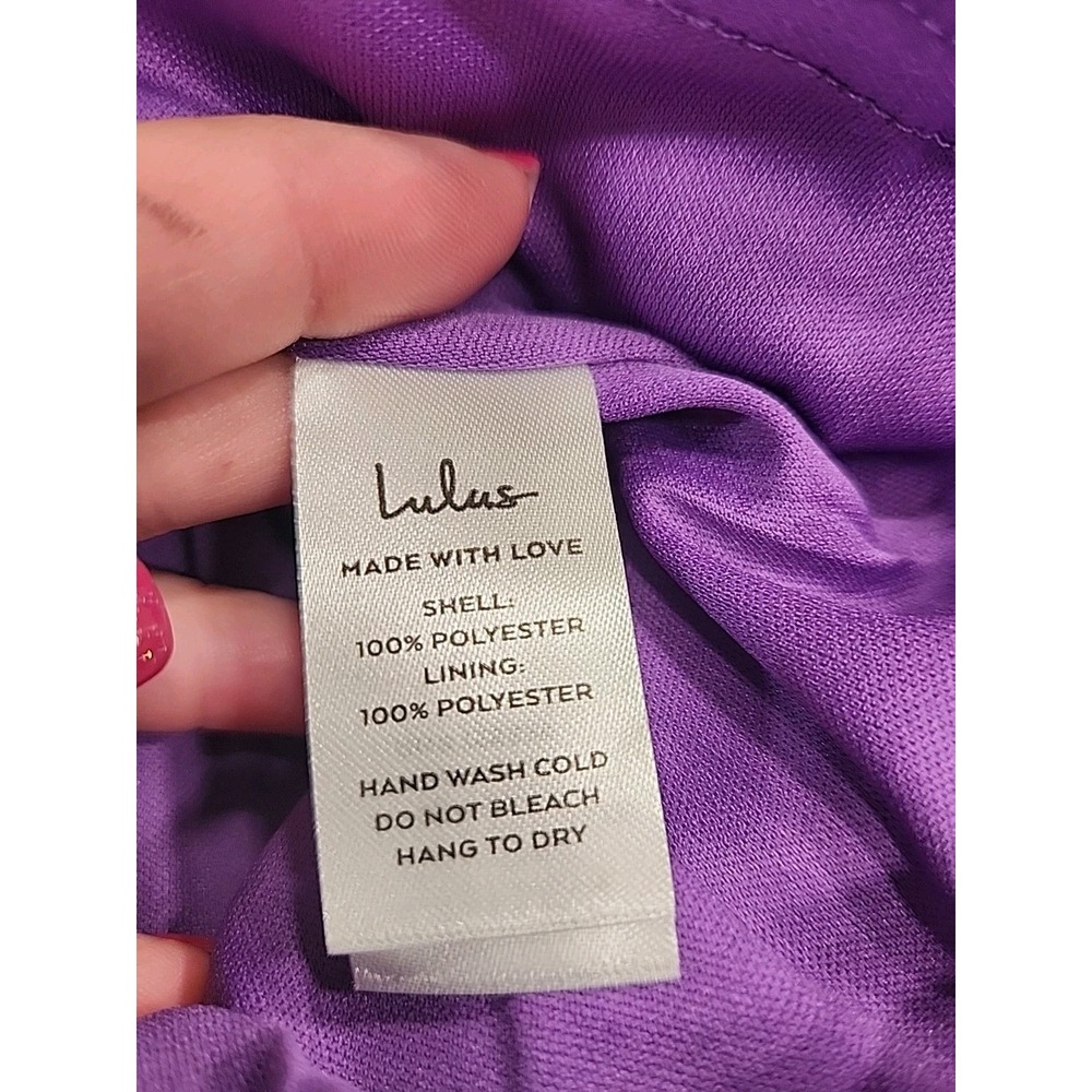 Lulus My Desire Purple Satin Mini Bodycon Dress Size Small S NWT - Picture 6 of 7